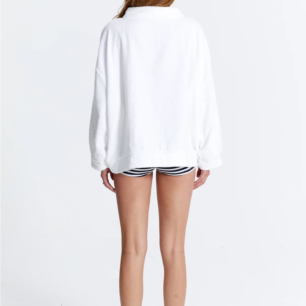 The Bar TERRY HIGHNECK SIGNATURE White Crew Neck Sweater - Picture 3 of 6